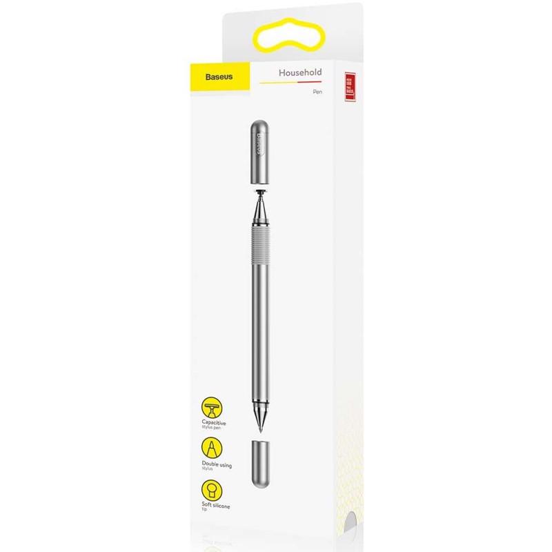 Ручка-стилус Baseus Golden Cudgel Capacitive Stylus Pen 2в1 Silver - фото 3