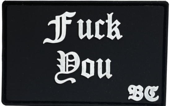 Патч ПВХ FUCK YOU Черно-белый (PATCH-0184)