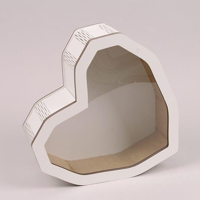 Коробка подарочная Flora с прозрачной крышкой Сердце Белый (33068) - фото 3 Коробка подарочная Flora с прозрачной крышкой Сердце Белый (33068) - фото 3