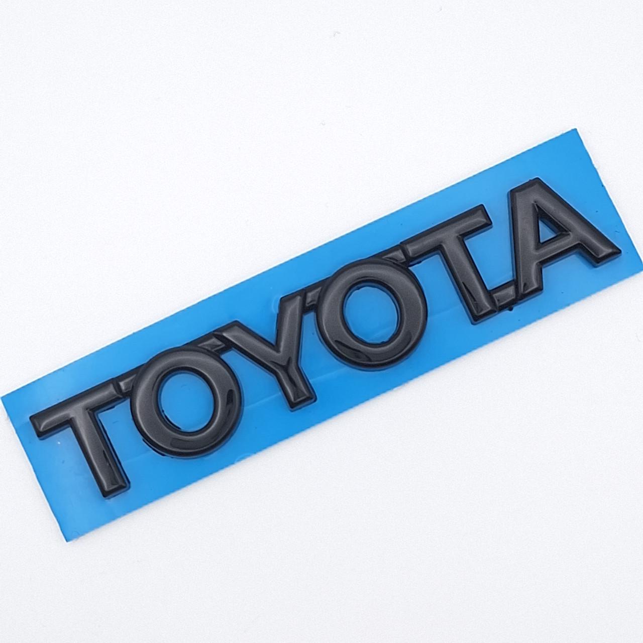 Эмблема надпись Toyota ABS 9,2х1,7 см Черный глянцевый (2452682983)