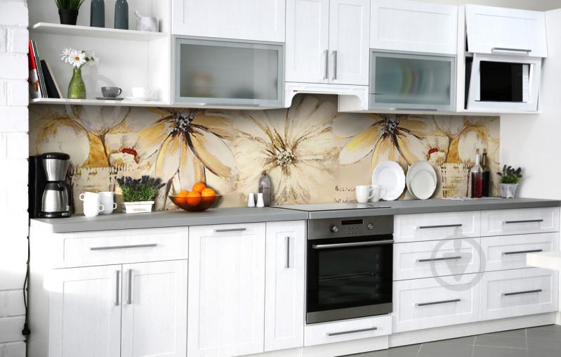 Скинали на кухню Zatarga «Неугомонное спокойствие» 600х2500 мм виниловая 3Д наклейка кухонный фартук