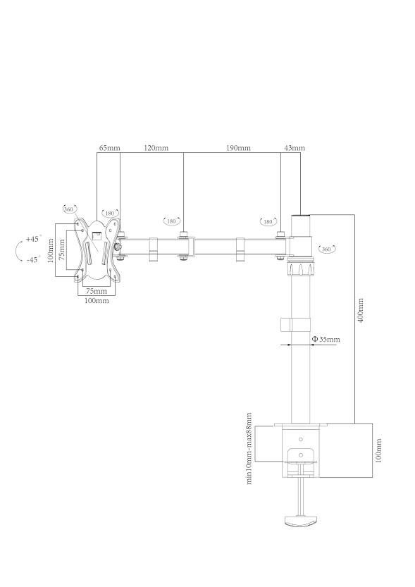 Кронштейн для для монітора настільний CHARMOUNT CT-LCD-DS1702 10"-27" Чорний - фото 7