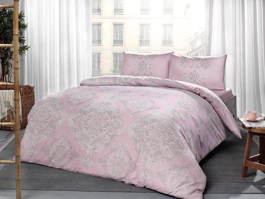 Постельное белье Tac Mirabel Pembe ранфорс 200x220 см Pink (2000022265463)