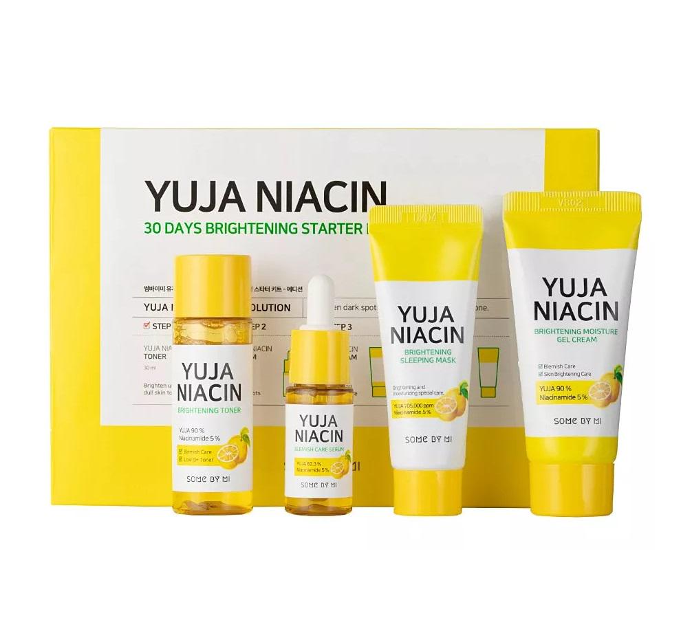 Набор из 4-х миниатюр для осветления кожи Yuja Niacin 30 Days Brightening Starter Kit Some by Mi 90 мл (8809647390558)