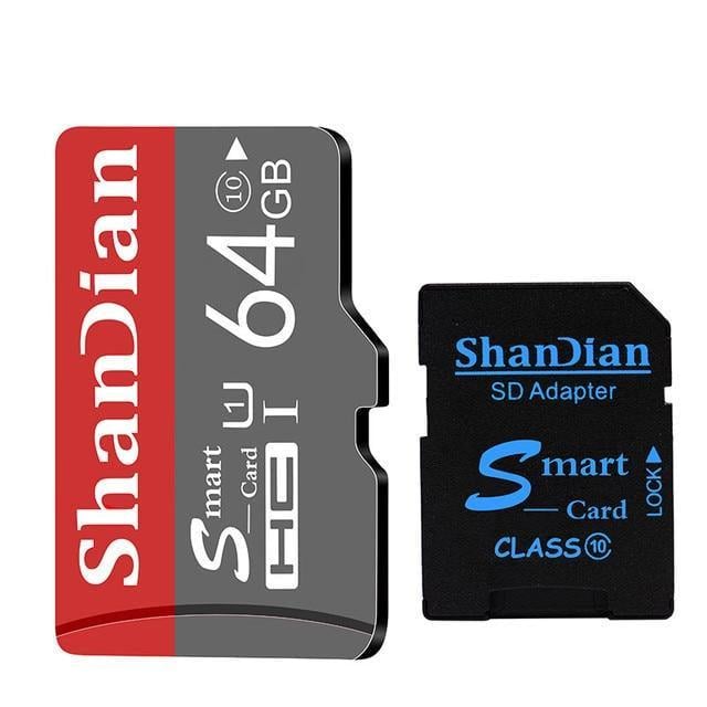 Карта памяти ShanDian micro SD 64 GB Class 10 с адаптером (Shan64GB)