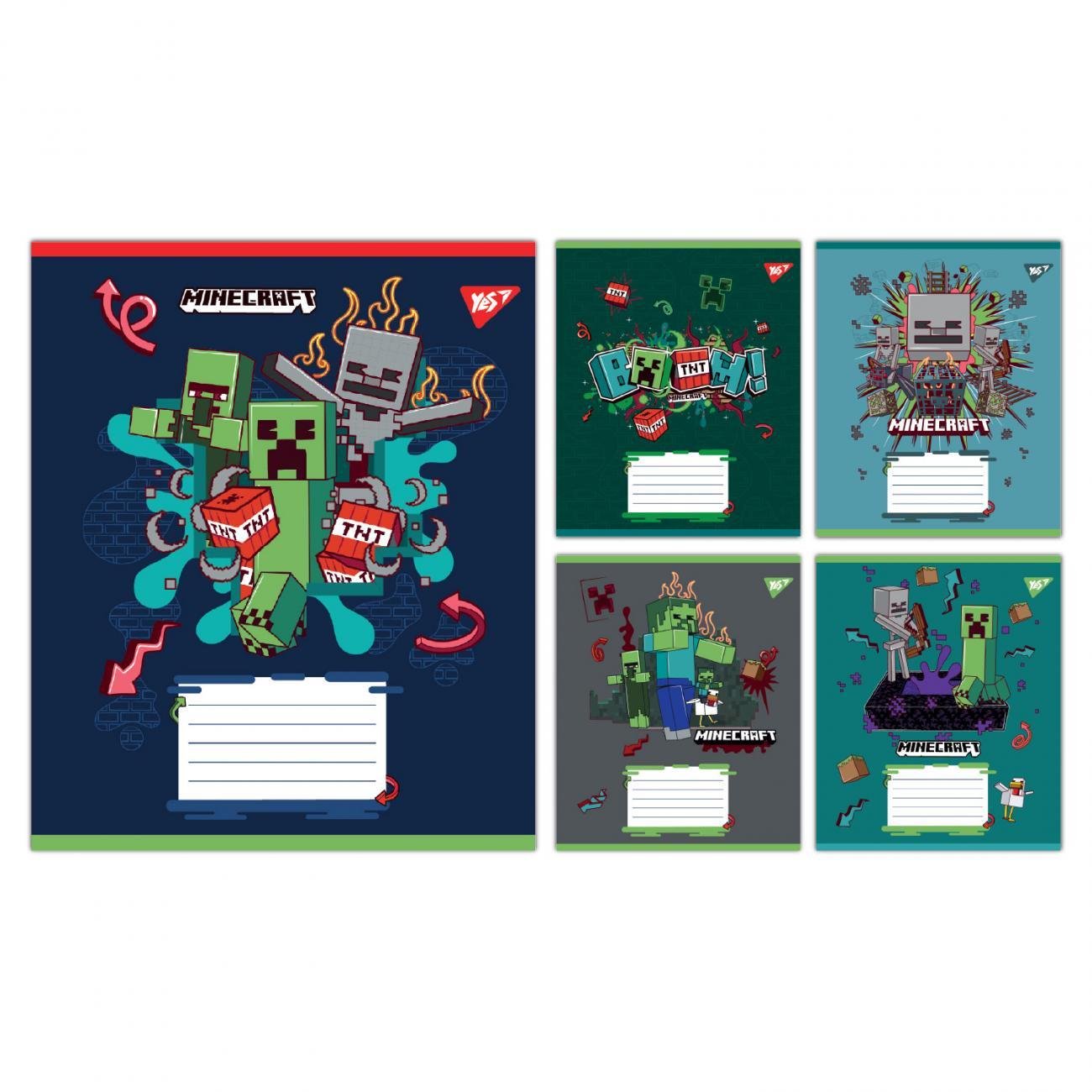 Зошити учнівські YES Minecraft Heroes в клітинку 18 арк. 25 шт. (MTT-198981)