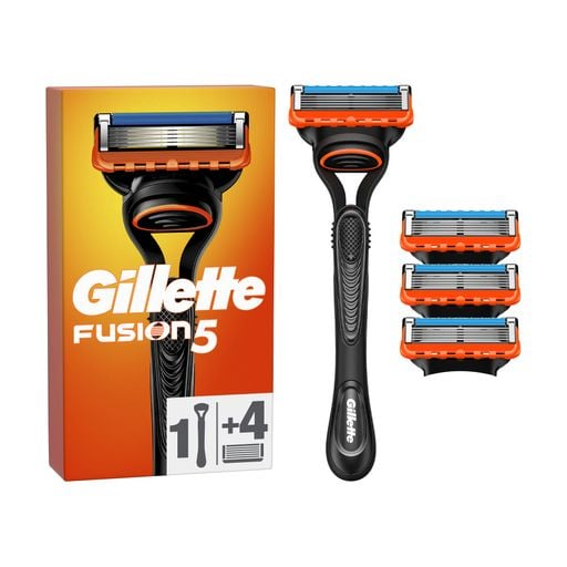 Станок для гоління чоловічий GILLETTE Fusion5 та 4 змінни картриджі Чорний