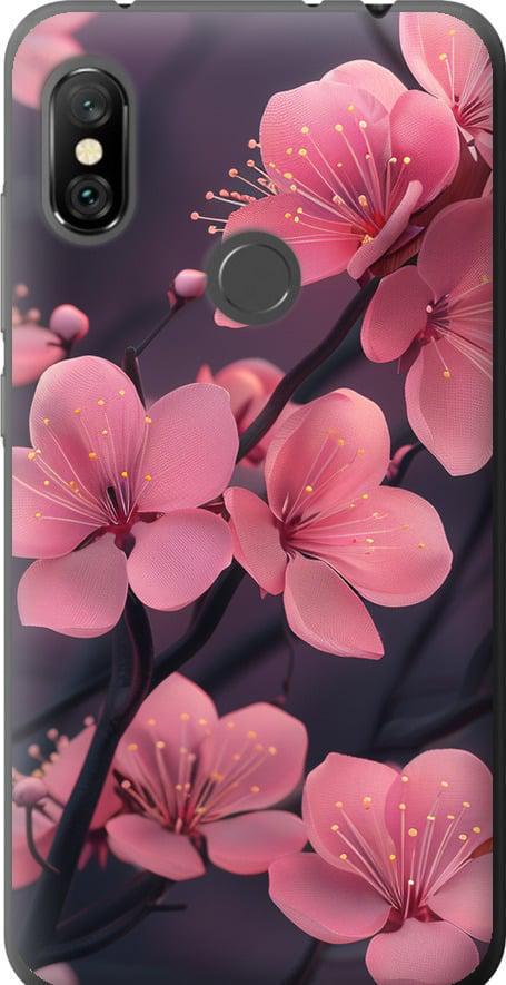 Чехол на Xiaomi Redmi Note 6 Pro Пурпурная сакура (6075t-1551-42517)