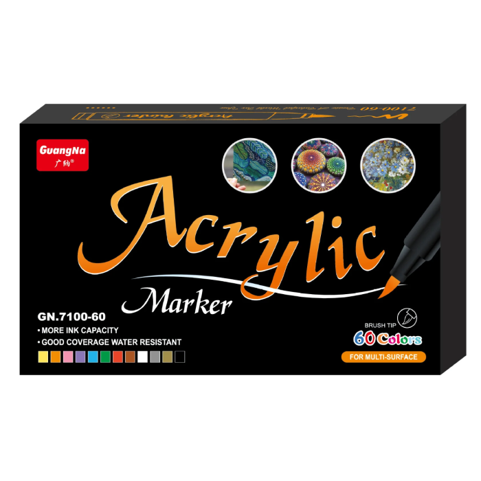 Маркеры акриловые GuangNa GN7100 на 60 цветов (7100/60)