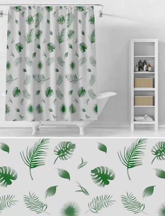 Шторка для ванной Dracaena leaves Cortina силиконовая 180x180 см (81050)
