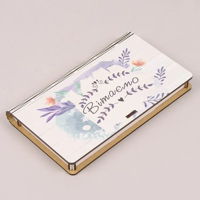 Конверт деревянный Flora "Вітаємо" (30975) Конверт деревянный Flora "Вітаємо" (30975)
