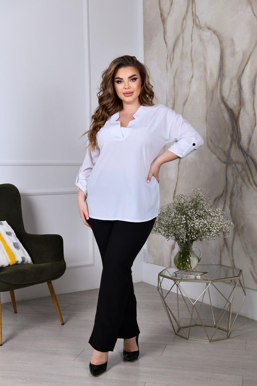 Костюм двойка блуза/штаны р. 60-62 Белый (3626)