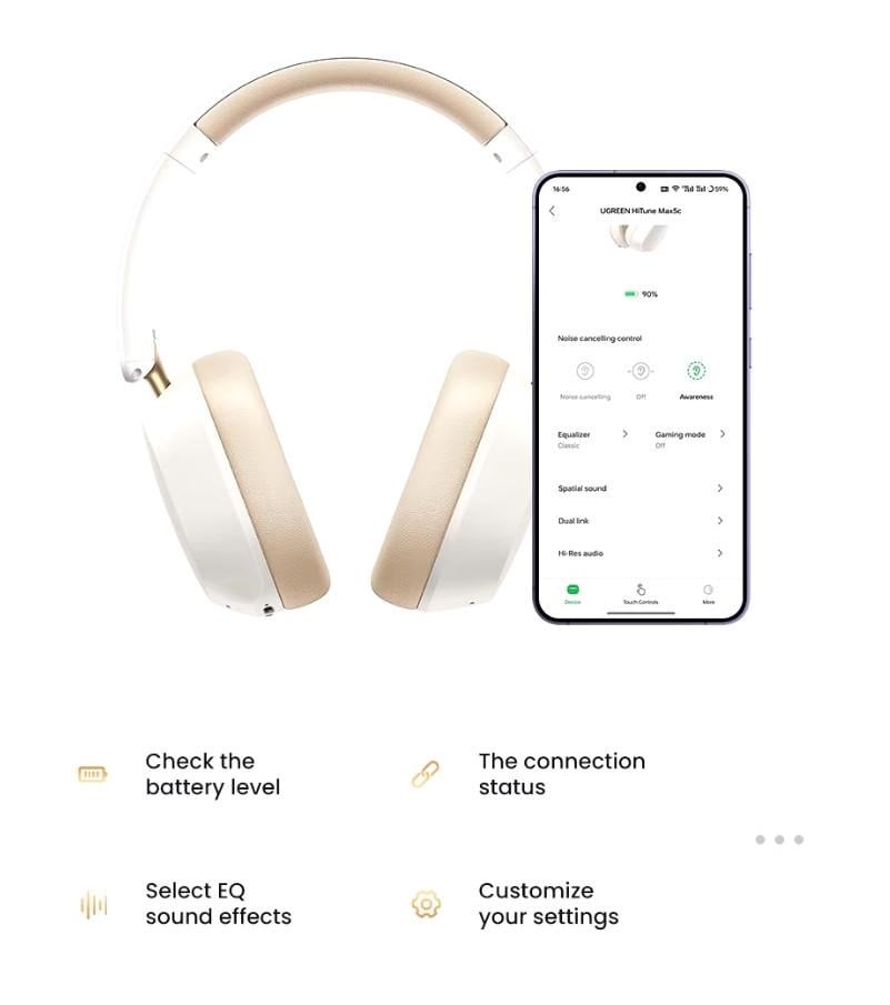 Гарнитура UGREEN TWS HiTune Max5c HP203 White (25043128) - фото 2 Гарнитура UGREEN TWS HiTune Max5c HP203 White (25043128) - фото 2