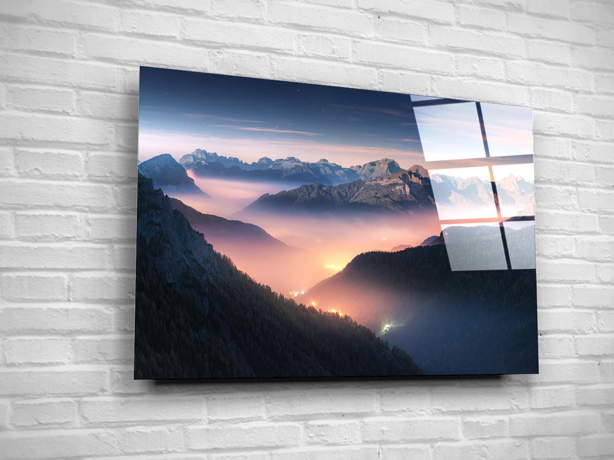 Картина на стекле NovellaPrint Туман в горах 75х50 см (105.2)