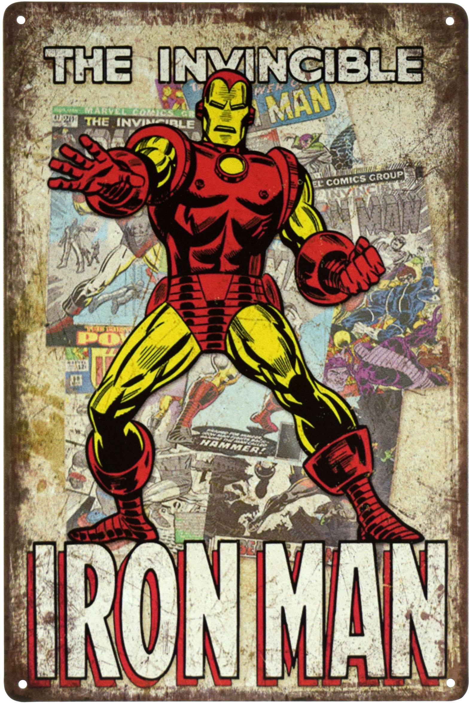 Табличка металлическая Непобедимый Железный Человек/The Invincible Iron Man 20x30 см