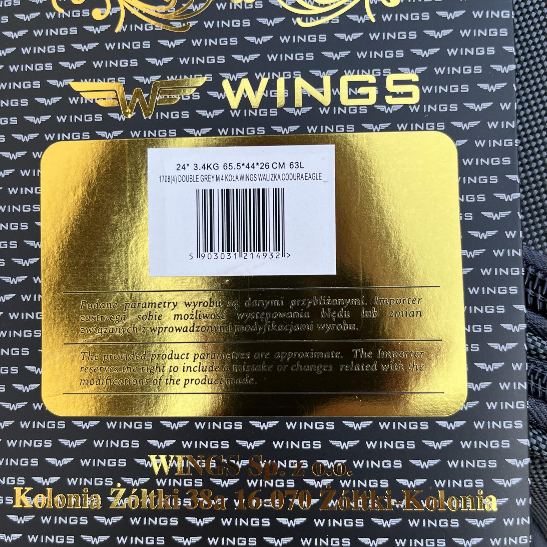 Валіза тканинна середня на 4 колесах Wings 1708 M Сірий - фото 7 Валіза тканинна середня на 4 колесах Wings 1708 M Сірий - фото 7