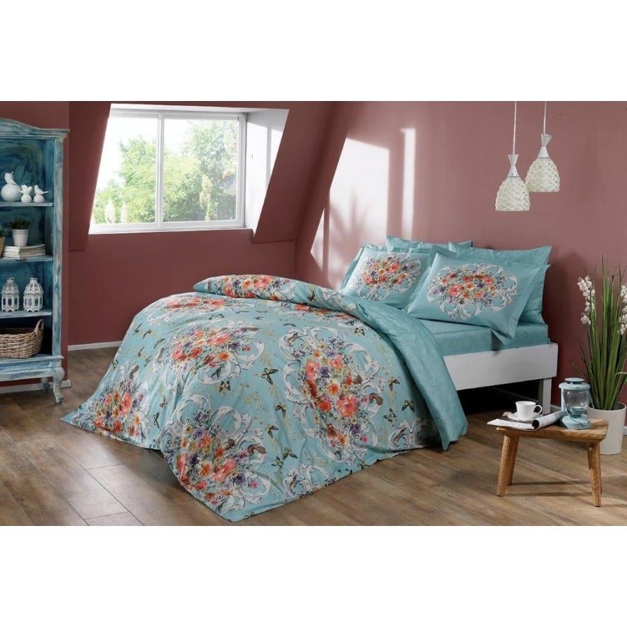 Постельное белье TАС Digital Alanis mavi v01 евро Голубой (svt-2000022204149)
