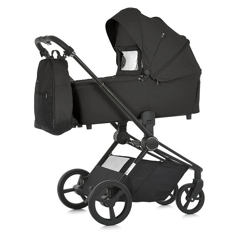 Детская коляска-книжка универсальная El Camino ME 1091-1 PERSONA 2в1 с реверсивным блоком и капюшоном Total Black - фото 2 Детская коляска-книжка универсальная El Camino ME 1091-1 PERSONA 2в1 с реверсивным блоком и капюшоном Total Black - фото 2