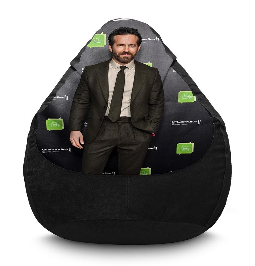 Кресло-мешок iPuff Ryan Reynolds Actor флок XL 80x110 см Черный (113946)