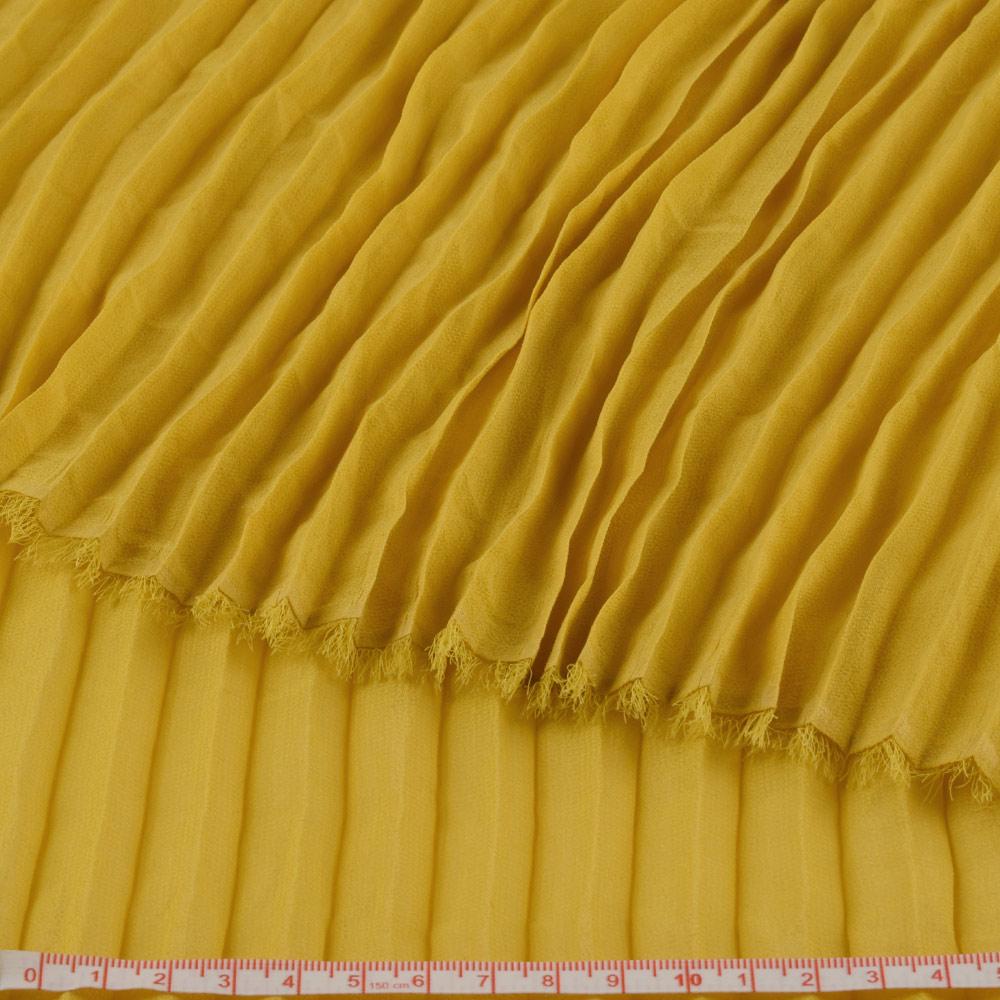 Ткань креп гофре в натянутом виде ширина 140 см Желтый (11416.011) - фото 2 Ткань креп гофре в натянутом виде ширина 140 см Желтый (11416.011) - фото 2