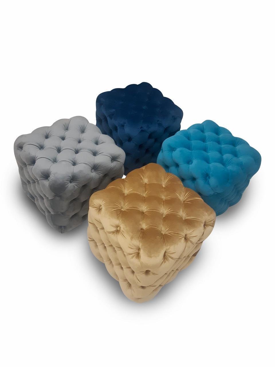 Пуф Mebelle Cubic велюр 45x45x45 см Блакитний (0235) - фото 3 Пуф Mebelle Cubic велюр 45x45x45 см Блакитний (0235) - фото 3