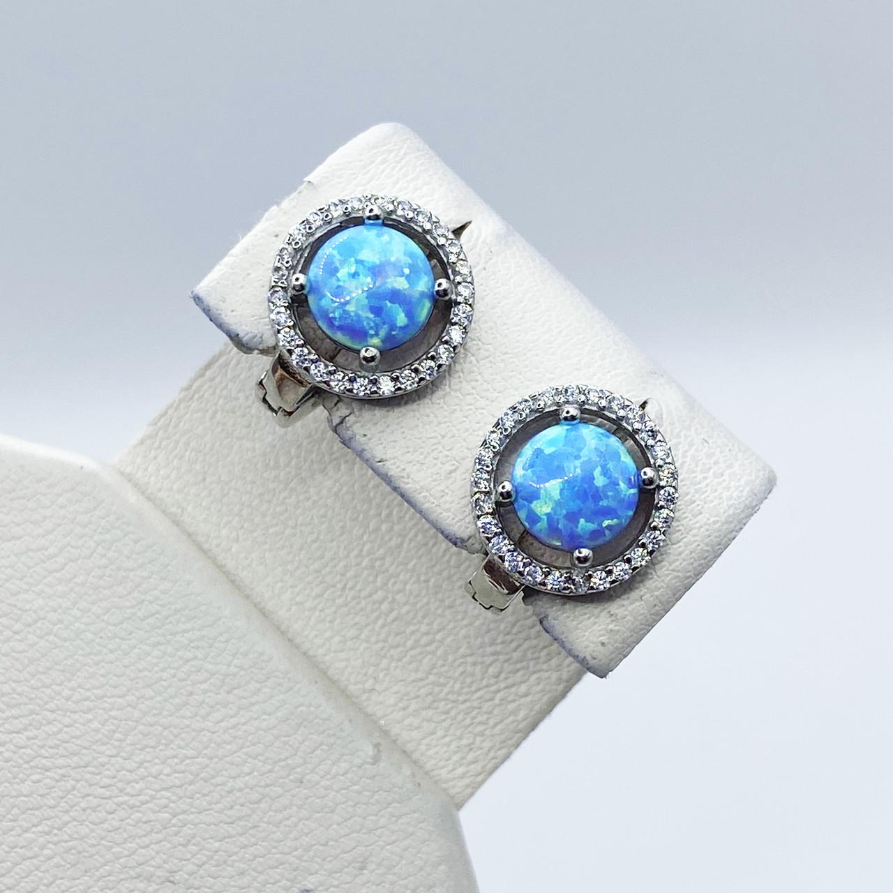 Серьги серебряные с опалом 3,9 г (2251659117)