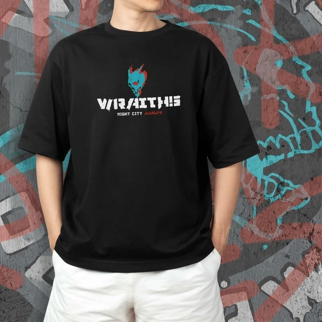 Футболка мужская с принтом Cyber Punk Wraiths Skull р. 48 (Anime1055)