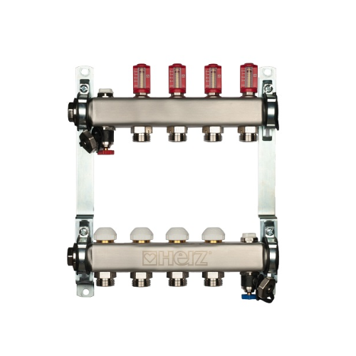 Коллектор для сервоприводов Herz DN25 с расходомерами на 3 конт.