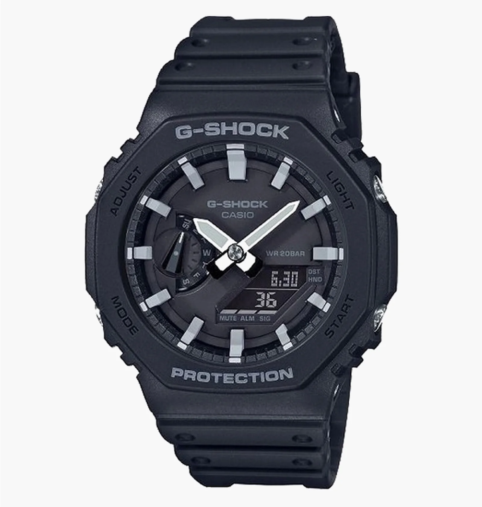 Наручные часы мужские Casio G-Shock GA-2100-1A ударопрочные с карбоновым корпусом/водозащитой 200 м/подсветкой Черный (3048976919)