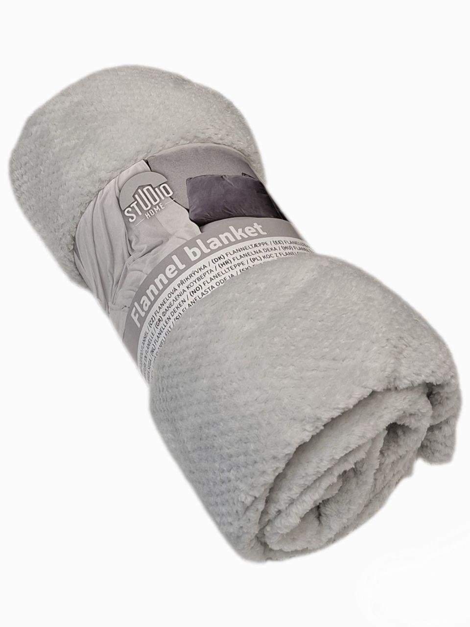 Плед флісовий Flannel Blanket 140х180 см Світло-сірий (2428)