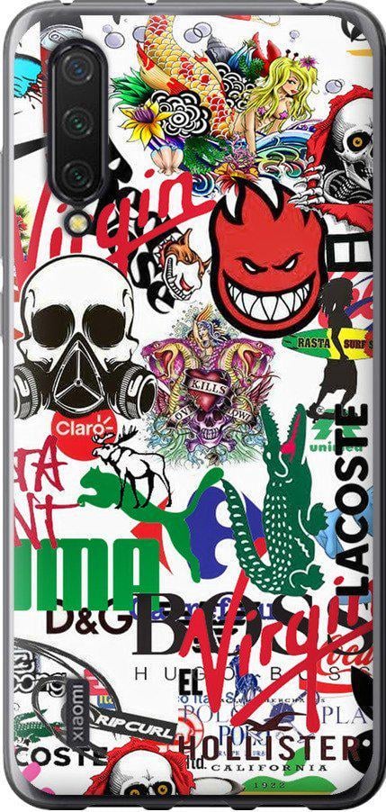 Чехол на Xiaomi Mi 9 Lite Many different logos (4022u-1834-42517)