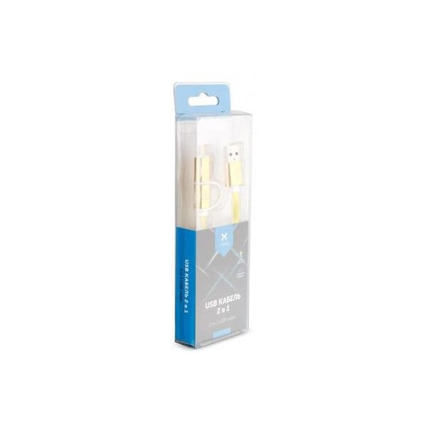 Кабель Vinga USB 2.0 AM to Lightning/Micro 5P 1 м Yellow (VRC791Y)