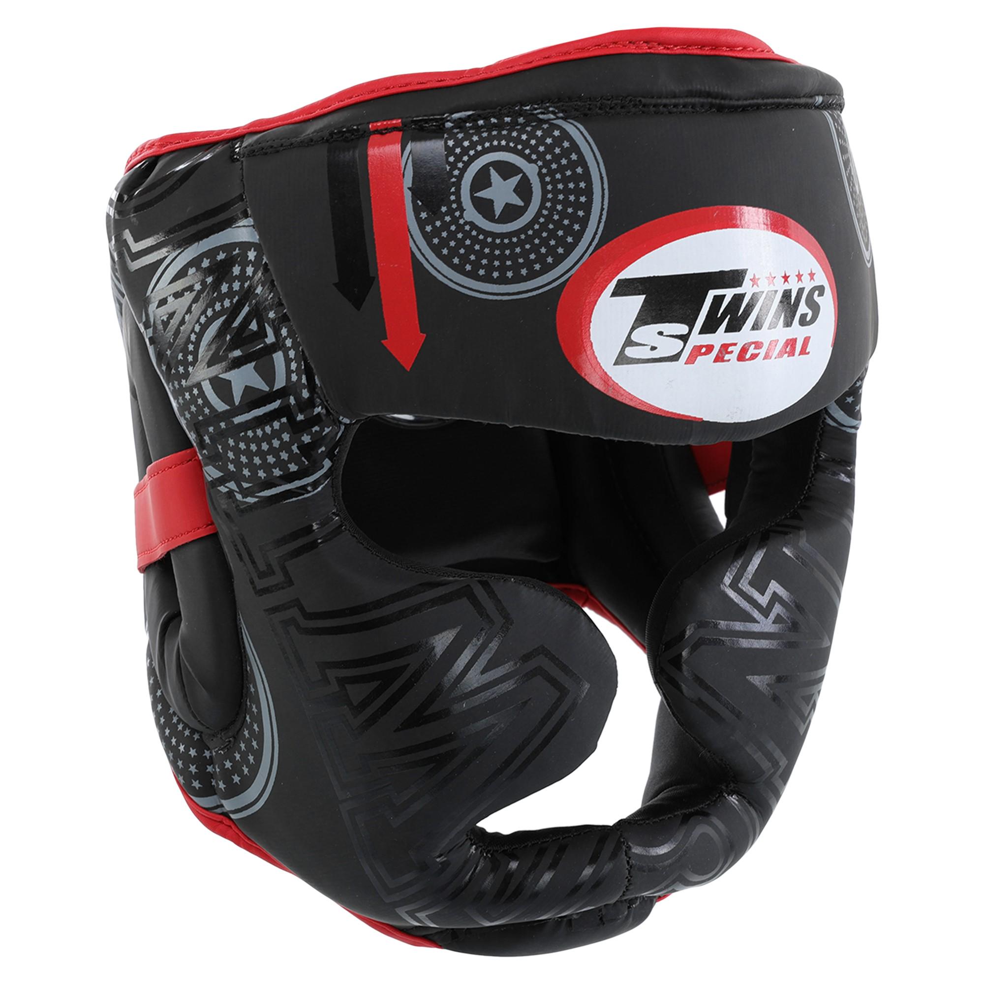 Шлем боксерский TWN BO-9481 TW50 с полной защитой PVC S Черно-красный (BO-9481_Черный-красный_S)