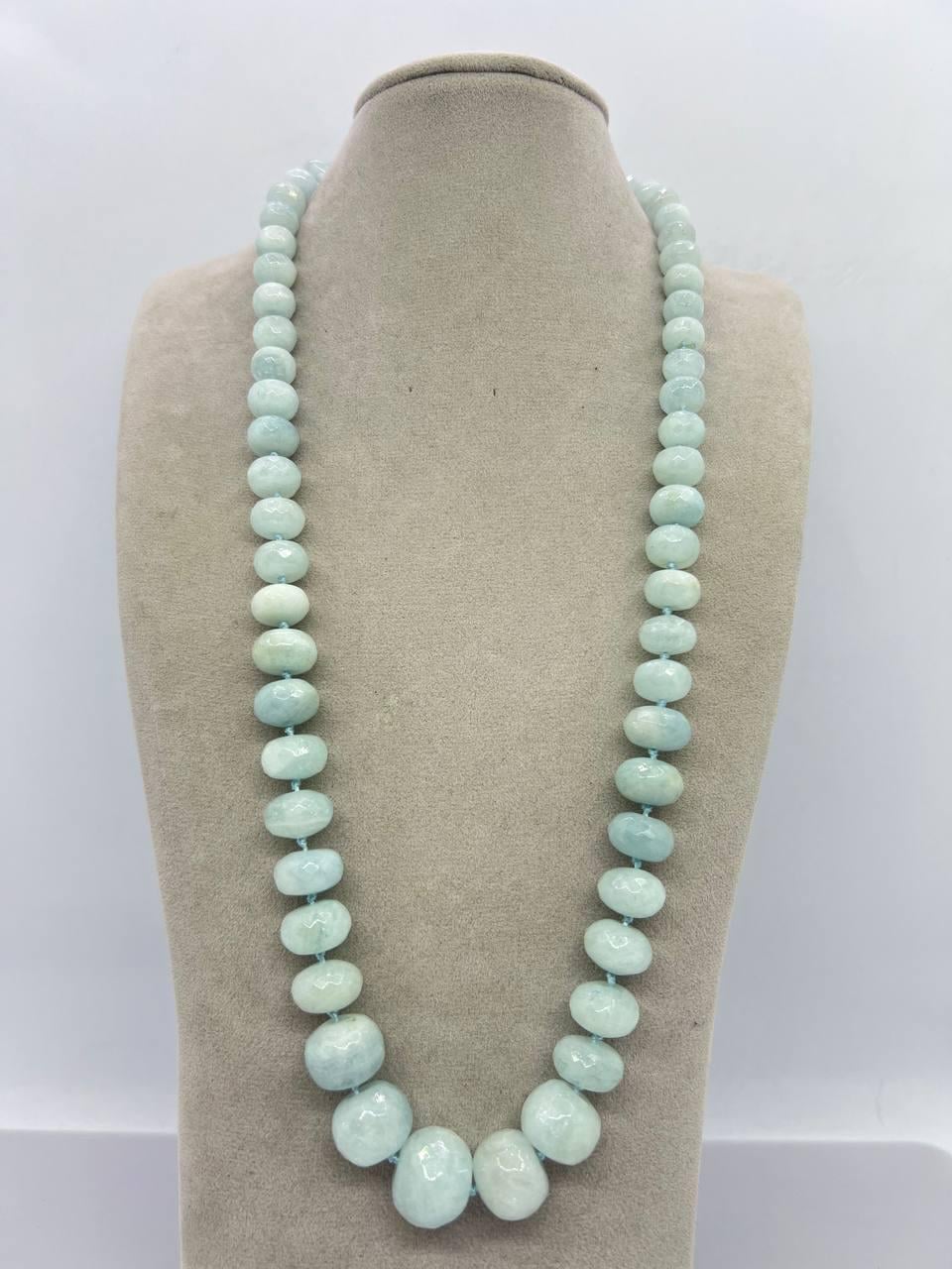 Бусы аквамарин 54 см Голубой (11145)
