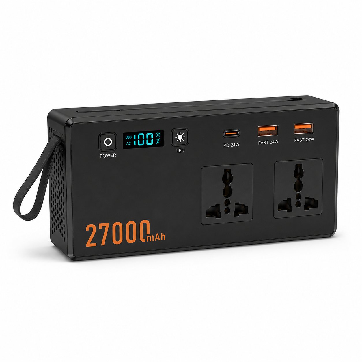 Портативная зарядная станция 27000 mAh 150 Вт 220 В с LED-фонарем (T83574)