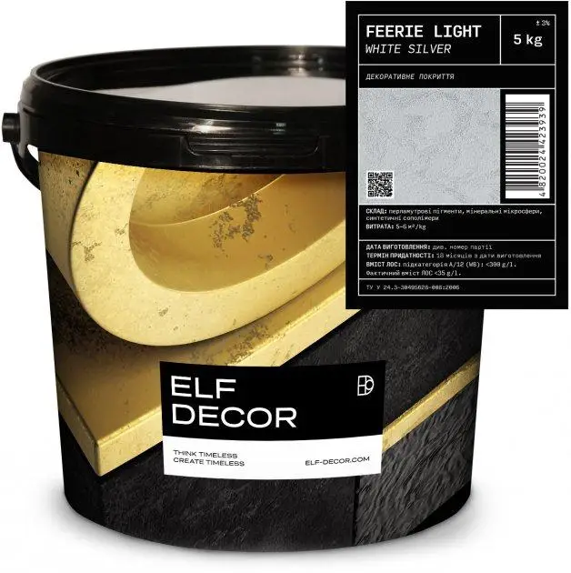 Декоративная штукатурка Elf Decor Feerie Light 1 кг White Silver (2567639483)
