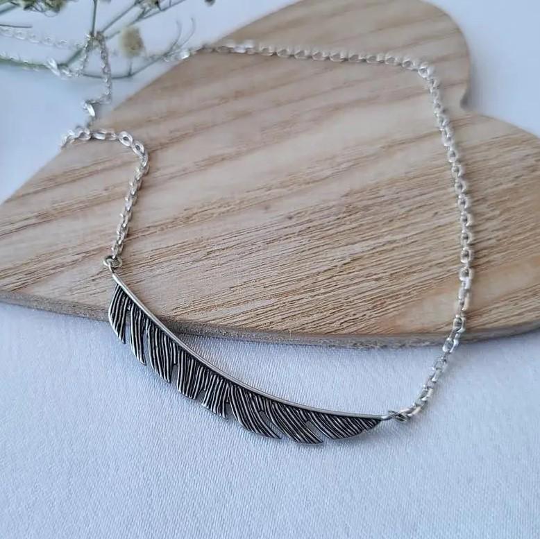 Цепочка из серебра Перо с подвеской без камней 40-45 см 4,00 г