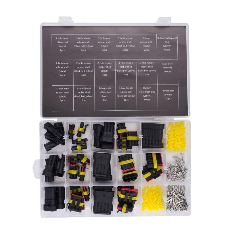 Набір електричних герметичних з'єднувачів Kraft&Dele 6 розмірів 424 шт. (KD10494)