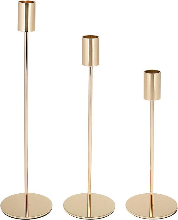 Набор декоративных подсвечников Nottinгham 3 шт. 22 см/28 см/33 см Золотой