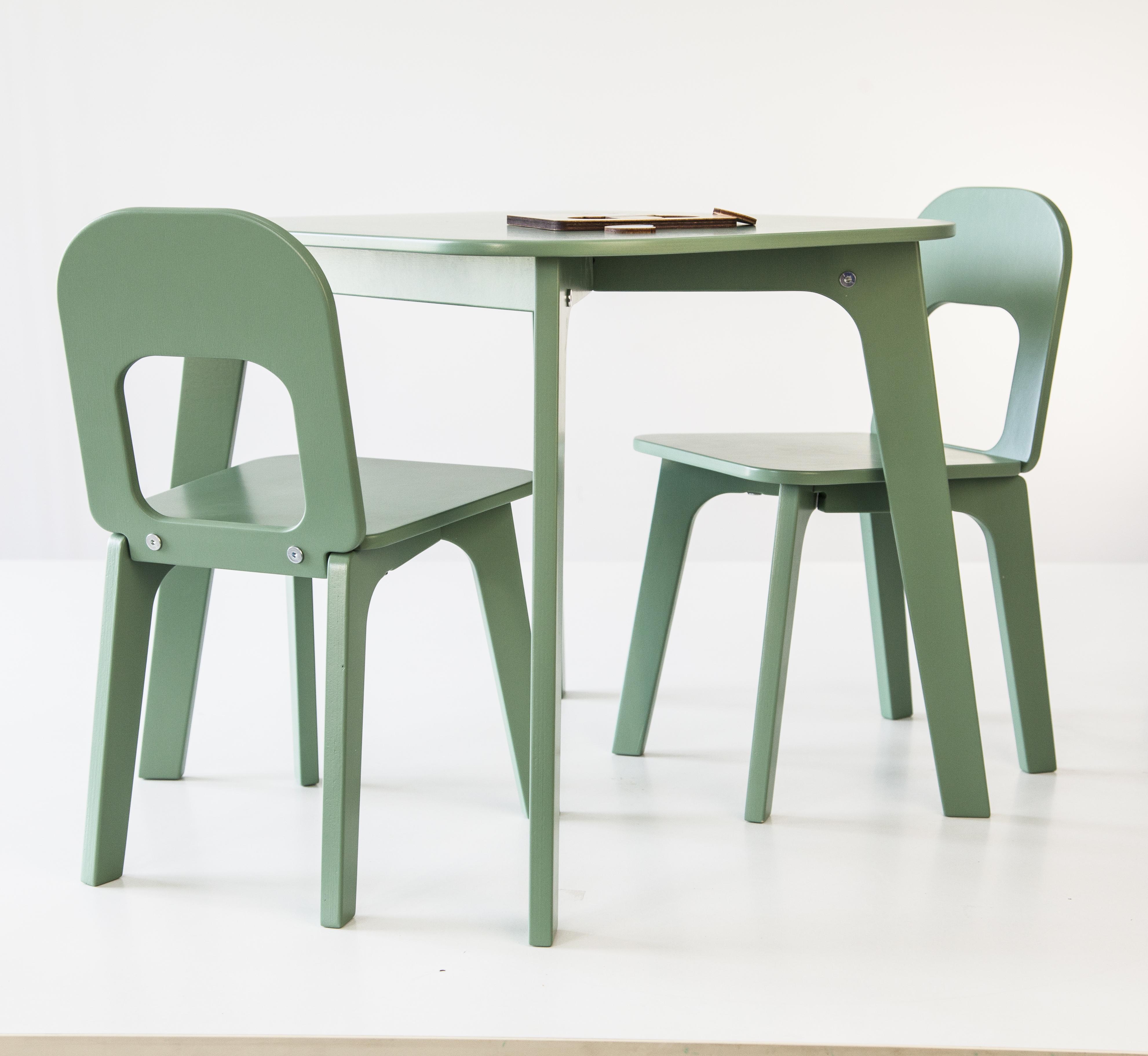 Дитячий столик і два стільчика Tatoy для дітей 2-4 років Зелений - фото 1