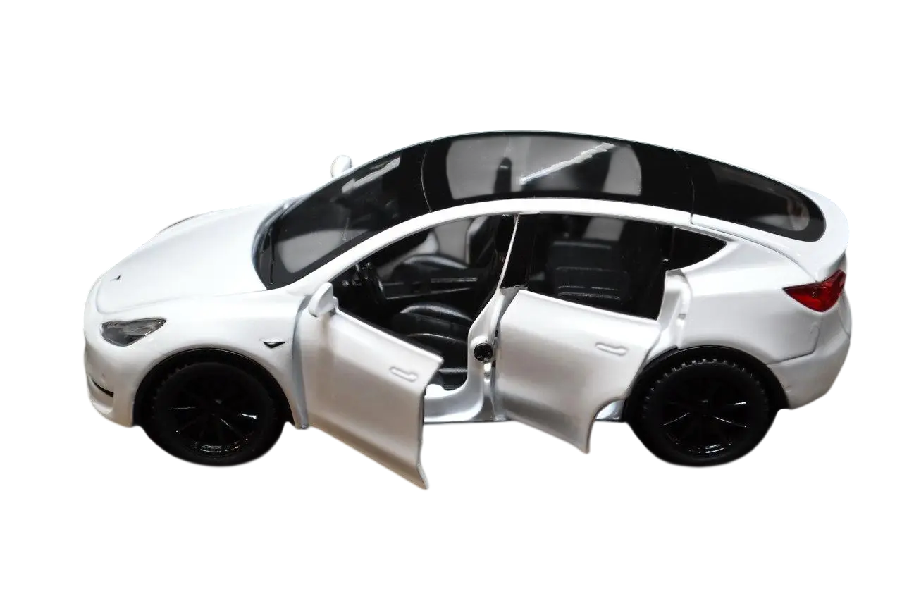 Машинка інерційна металева Авто Експерт Tesla Y 39110 з світловими та звуковими ефектами 1:32 Білий (2862536960)