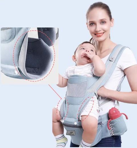 Хіпсіт Baby Carrier 6в1 з слинявчиком-трансформером Сірий (n-9898) - фото 4