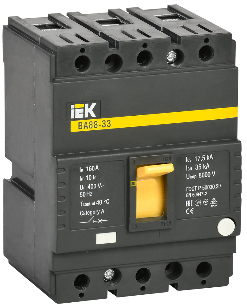 Автоматический выключатель IEK ВА 88-33 3Р 160А (75311)