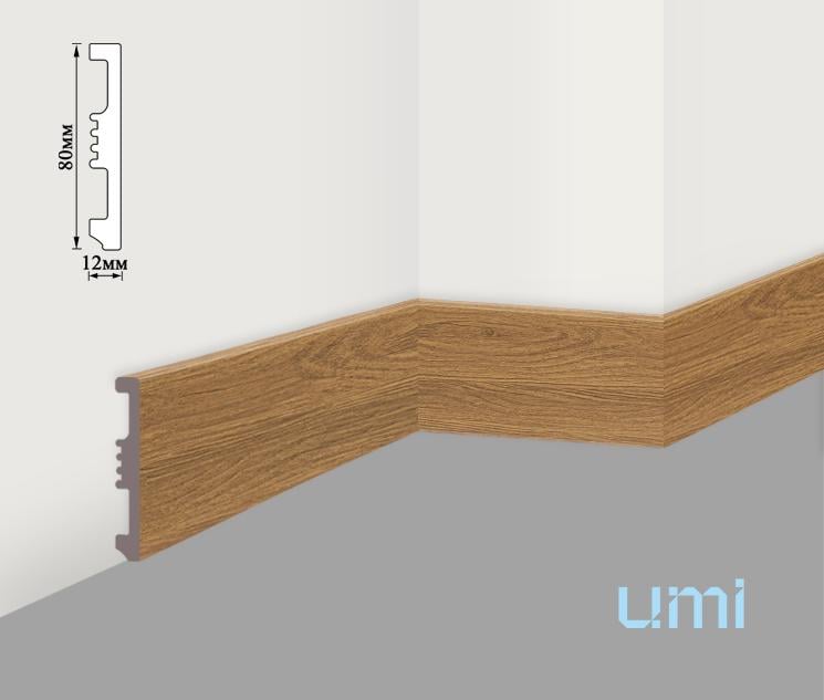 Плінтус дюрополімерний 12х80 мм Натуральне дерево (8012Р-1150-2) - фото 2 Плінтус дюрополімерний 12х80 мм Натуральне дерево (8012Р-1150-2) - фото 2