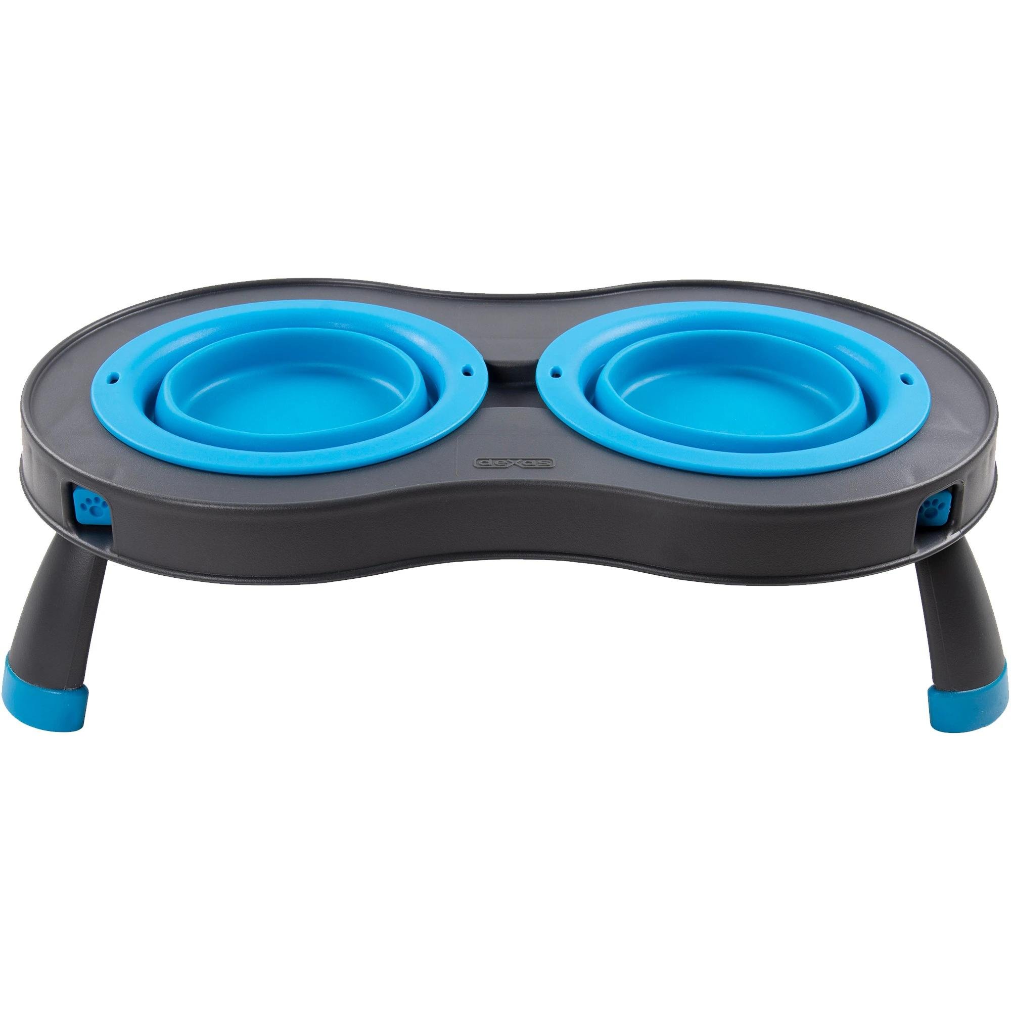 Миска двойная для собак Dexas Double Elevated Feeder Small на складной подставке 240 мл Голубой (PW1004322194)