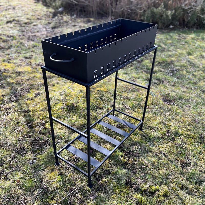 Мангал сварной Патриот 3 мм на 12 шампуров с разборным каркасом Черный