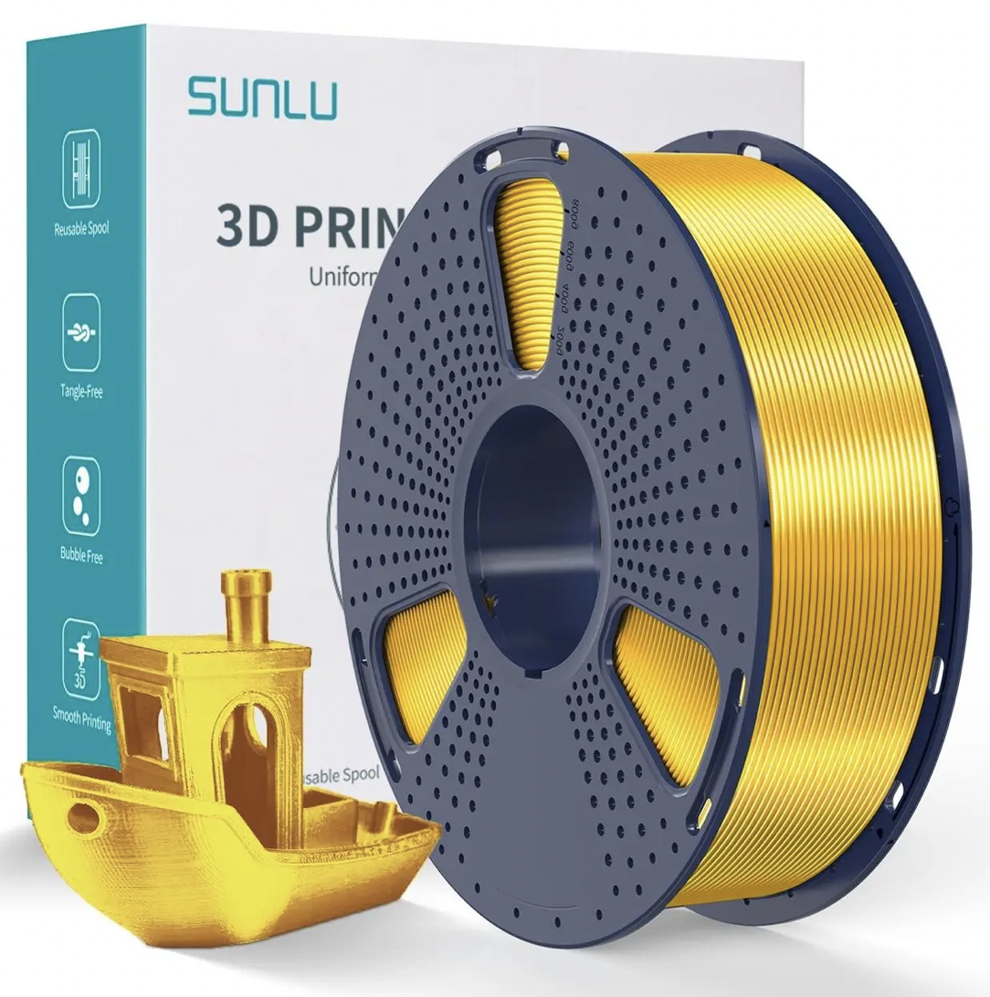 Пластик для 3D-друку SUNLU Silk PLA+ 1,75 мм 1 кг Yellow (04740810Z)