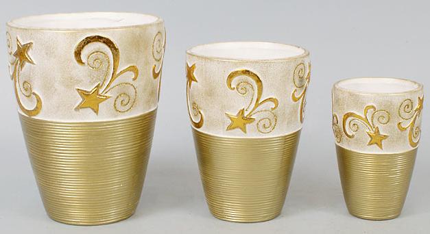 Набор ваз Gold Motifs Star 17,5/15/12 см 3 шт. (BD-254-V23)