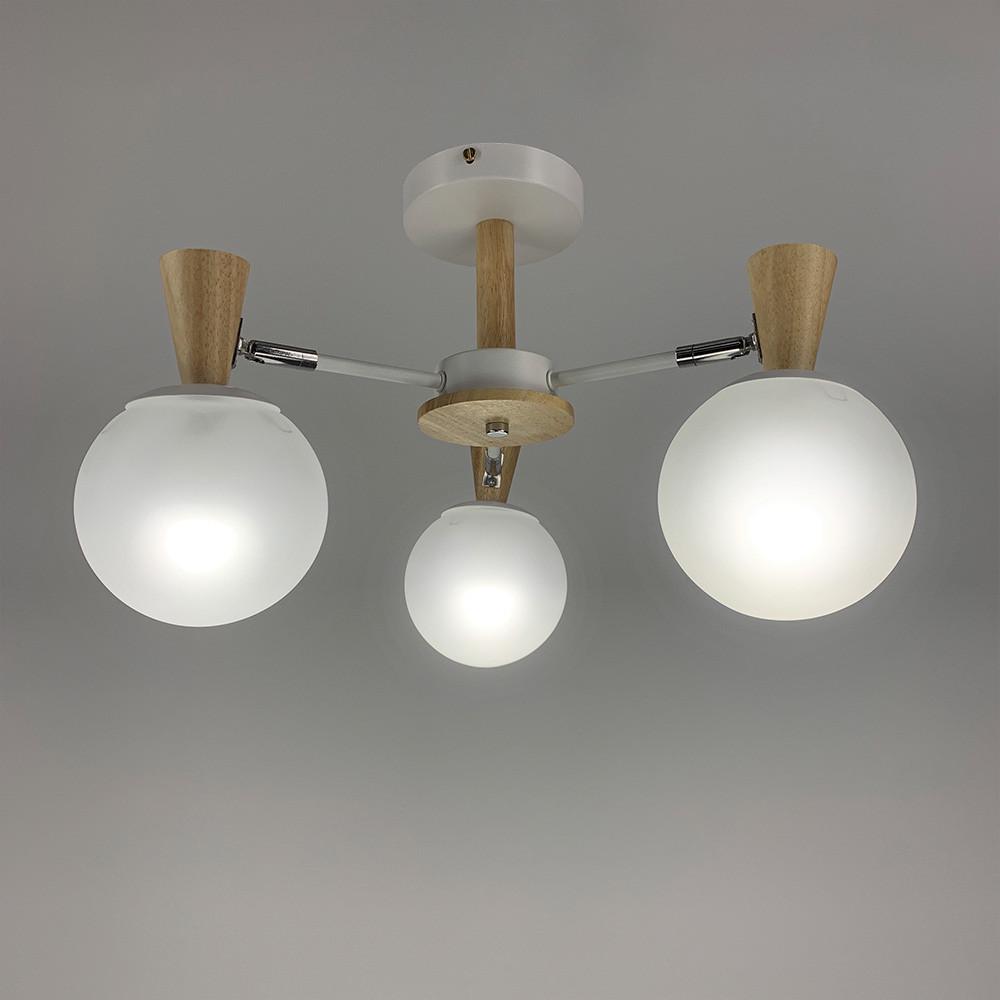 Люстра на 3 плафона с элементами дерева Белый (51899/3) - фото 6 Люстра на 3 плафона с элементами дерева Белый (51899/3) - фото 6