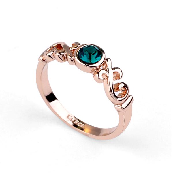 Кольцо с кристаллами Сваровски 5111874 Italina р. 18 Зеленый